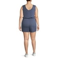 thumbnail image 2 of Como Blu Women's Plus Size Athleisure Sleeveless Romper with Pockets, 2 of 6