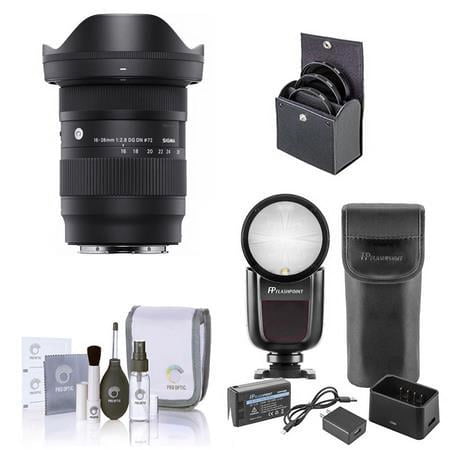 UPC: 0192223214293 | 16-28mm f/2.8 DG DN Contemporary Lens for Leica L  Bundle with Flashpoint Zoom Li-on X R2 TTL On-Camera Round Flash Speedlight  72mm Filter Kit  Cleaning Kit
