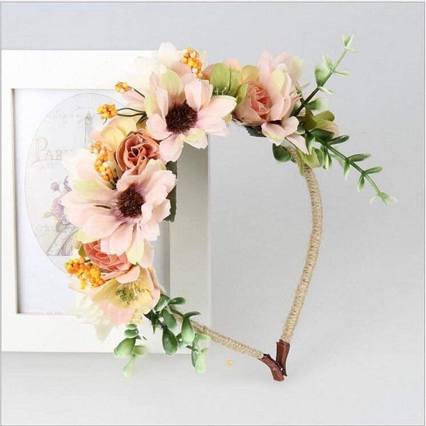 2 Diademas De Flores Hawaianas Elásticas Para Mujeres Y Niñas