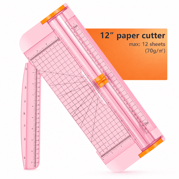 A4 Paper Cutter, 12 inch Slider Trimmer with Security Blade and Foldable Ruler, for Crafting, Scrapbooking, Cardstock ＆ Photo