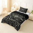 thumbnail image 2 of Homewish Skull Months Dragonflies Twin Comforter Sets,Grunge Damask Bedding Set,Halloween Duvet,Black Reversible,2 Pieces,1 Comforter and 1 Pillowcase, 2 of 7