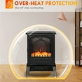 thumbnail image 3 of Indoor Fireplaces HOMCOM 22" Free Standing Electric Fireplace Stove, Fire Place Heater with Realistic Flame Effect, Overheat Safety Protection, 750W / 1500W, Black,Gas Indoor Fireplaces, 3 of 10