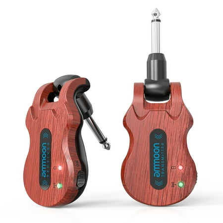 ammoon Wireless Guitar System Audio Digital Guitar Transmitter Receiver Built-in Rechargeable Battery 300 Feet Transmission (Best Wireless Guitar System Under 300)