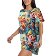 thumbnail image 2 of Fotbe Surreal Seafood Extravaganza Print Pajama Set for Women 2 Piece Loungewear Short Sleeve Tops and Shorts Set Soft Sleepwear-XX-Large, 2 of 7