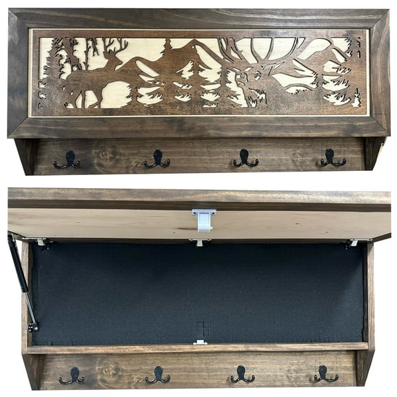 Coat Rack Hidden Storage - Deer Hunting In The Woods by Bellewood Designs