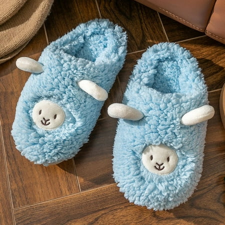 

PIKADINGNIS New Upgrate Cute Animal Slipper Women Girls Kawaii Fluffy Winter Warm Slippers Woman Cartoon Milk Cow House Slippers Funny Shoes