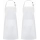 thumbnail image 1 of 2 Pack Adjustable Bib Apron Waterdrop Resistant with 2 Pockets Cooking Kitchen Aprons for Women Men Chef, White, 1 of 4