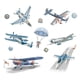 thumbnail image 1 of Calcomanías de pared despegables y adhesivas con aviones antiguos: calcomanías de pared con aviones: decoración de aviones para la habitación de los niños, 1 of 6