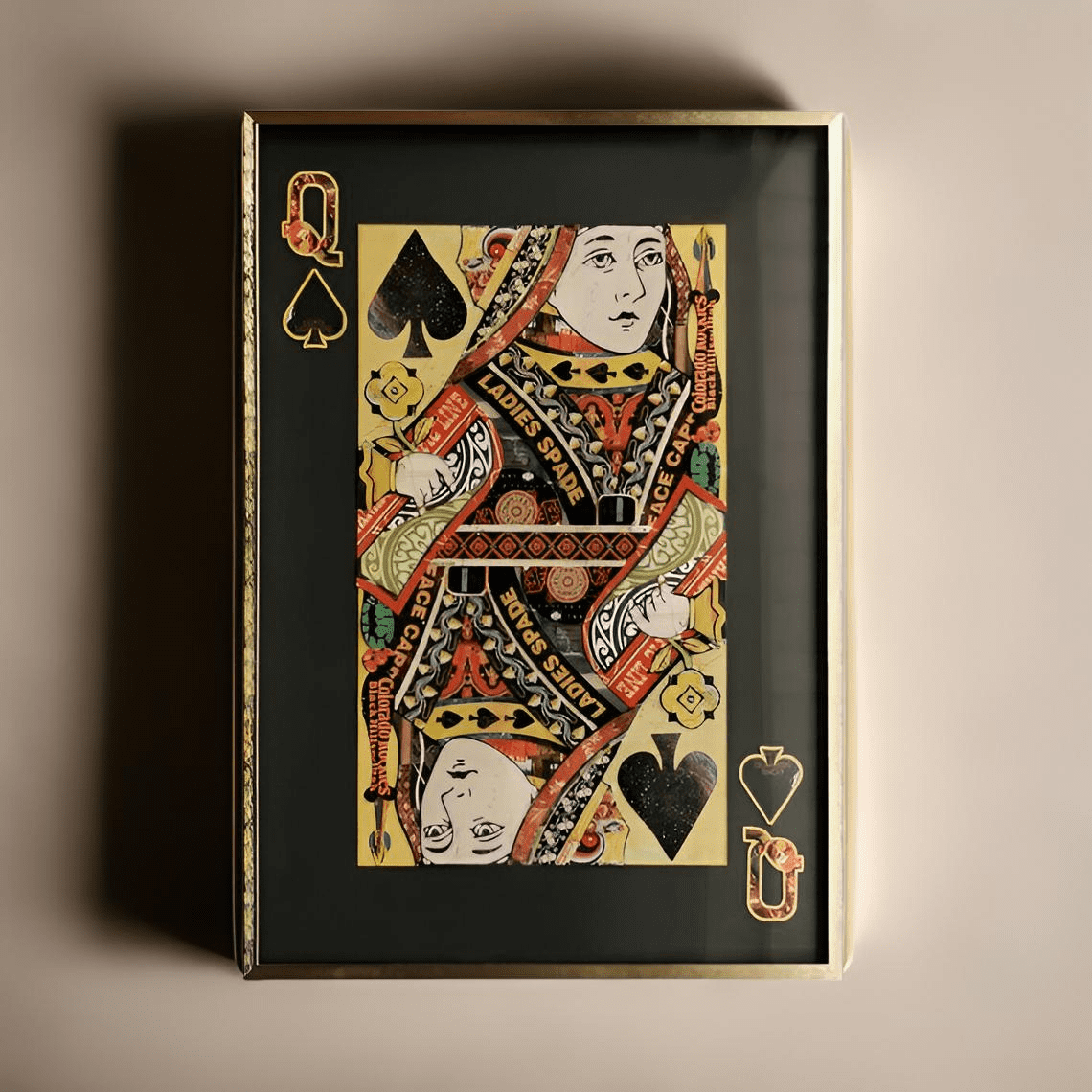 Playing Card Queen of Black Spade