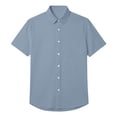 thumbnail image 4 of Nestiefly Men Wrinkle Free Quick Dry Shirts 2026 Summer Button Short Sleeve Casual Button Down Work Hiking Dress Shirts Light Blue XL, 4 of 4