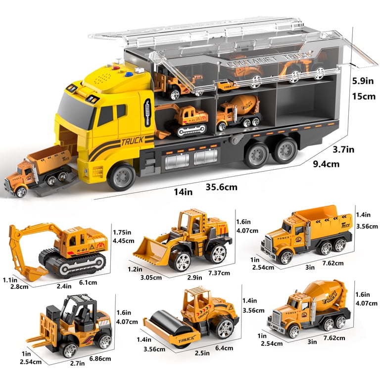 Lucky Doug Construction Truck Set With 6 Metal Vehicles and Play Mat photo 2