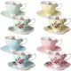 thumbnail image 1 of Set de tazas y platillos de té Brew to A Tea Floral Porcelain, 240 ml, 1 of 9