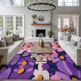 thumbnail image 4 of Abstract Beauty Flower Area&nbsp;Rug 5x7ft Watercolor Pink Purple Floral Non-Slip&nbsp;Washable Square&nbsp;Rugs Soft Felt Indoor Floor Mat for Bedroom Kitchen Living Room Bathroom, 4 of 9