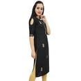 thumbnail image 2 of Bimba Women's Black Tunic Embroidery Designer Kurti Indian Festive Kurta-6, 2 of 8