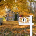 thumbnail image 3 of Fall Maple Leaves Monogram Letter R Mailbox Cover Magnetic 25.5x21 Inch, Family Last Name Initial Post Letter Box Covers, Autumn Thanksgiving Seasonal Outdoor Yard Oversized Mailbox Decor, 3 of 6