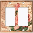 thumbnail image 6 of Metal Light Switch Plate Outlet Cover Tan Floral Leaf Letter Damask FLW055, 6 of 13