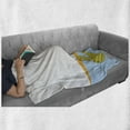thumbnail image 6 of Sloth Soft Flannel Fleece Blanket, Sloth in Underwater Illustration Oceanic Tropical Wildlife Habitat Fauna, Cozy Plush for Indoor and Outdoor Use, 50" x 70", Pale Blue Khaki Orange, by Ambesonne, 6 of 6