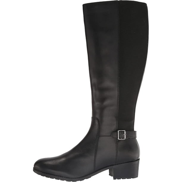 Easy Spirit Womens Knee High Boots Black Leather 6.5 Wide Black 6.5 Wide