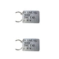 thumbnail image 3 of Toystoory LLavero de aleación, llavero para marido, esposa, novio, novia, regalos de aniversario, carteras pequeñas, accesorios de decoración Plata 2piezas, 3 of 6