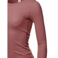 thumbnail image 4 of A2Y Women's Basic Solid Fitted Long Sleeve Crew Neck Thermal Top Shirt Smoky Mauve L, 4 of 5
