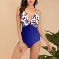 thumbnail image 2 of Gibobby Traje de Baño Sexy Bikini Traje de baño corto para mujer con espalda recortada y diseño de encaje para un ajuste favorecedor y moderno(Azul,M), 2 of 3
