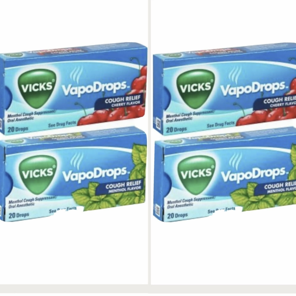 4 Packs Vicks(R) Vapo Cough Drops (Menthol or Cherry Flavor ) 20 Ct