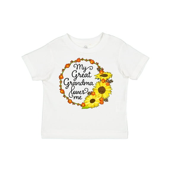 Inktastic My Great Grandma Loves Me with Sunflower Wreath Boys or Girls Toddler T-Shirt