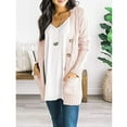 thumbnail image 2 of Vedolay Tops for Women Casual Womens Fashion 2023 Casual Long Sleeve Open Front Work Casual Jackets with Pockets,Pink One Size, 2 of 5