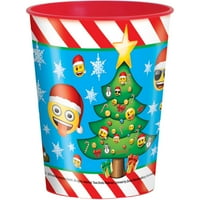 Emoji Christmas Plastic Cup, 16 oz, 1ct by Unique Industries