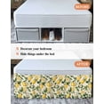 thumbnail image 7 of Vintage Lemon Bed Skirt Fruit Leaf Floral Beige Background Country Bed Skirts King Size 16 Inch Drop, Wrap Around Dust Ruffle&nbsp;Bedskirt with Adjustable Elastic Belt for Queen Size Beds, 7 of 7