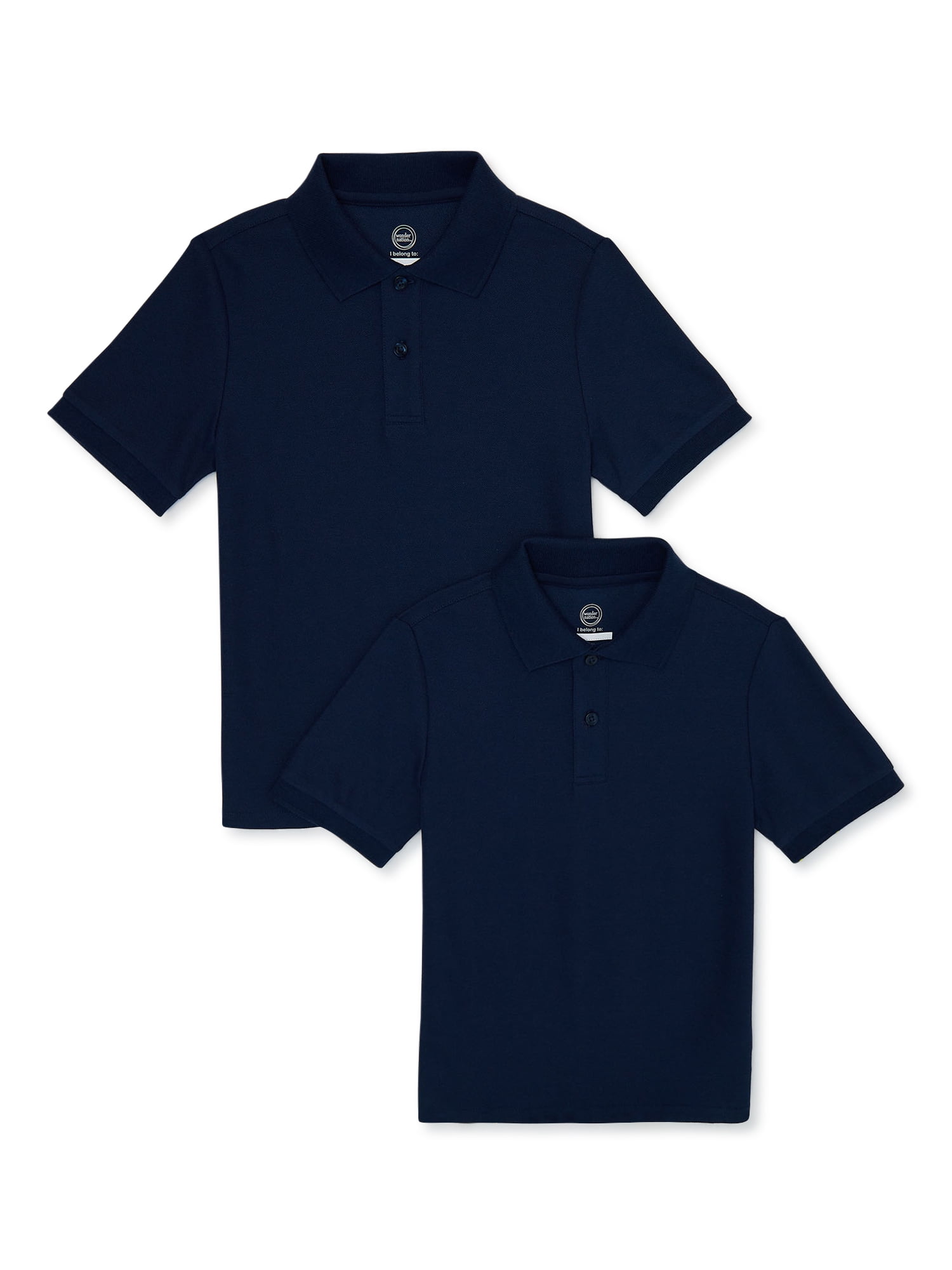 Wonder Nation UnisexSchool Uniform Pique Polo Shirts with Short Sleeves