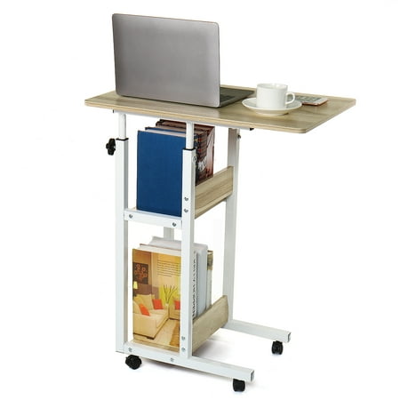 S-morebuy 3 Tier Portable End Table Coffee Table with Wheels, Height ... Portable Workstation On Wheels