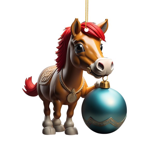Christmas Christmas Ornaments Funny Horse Christmas Tree Decorations Pendants,Cute Cartoon Xmas Holiday Decor Horse Gifts for Horse Lovers