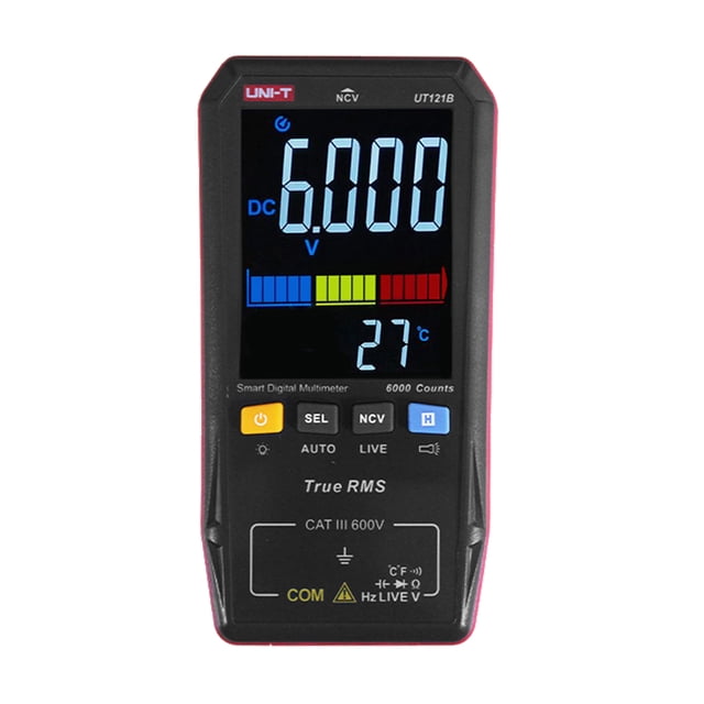 Zootealy Mini Multimètre Portable UT121B avec Grand Écran EBTN - Mesure la Tension, la Résistance, la Diode, la Fréquence, la Capacité, la Température - Identification de Ligne Zéro Feu - Protection contre les Échecs -