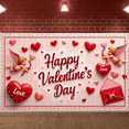 thumbnail image 5 of Cupid Themed Valentine's Day Banner Heart Pattern Love Display Red Color Romantic Heart Backdrop for Valentine's Day Party Romantic Dinner Couple Celebration, 5 of 9
