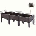 thumbnail image 4 of 3pcs Elevated Garden Bed with Feet, Classic Woven Black Plastic Flower Pot, Suitable Outdoor Use-Flowers, Vegetables, Vanilla Lightweight and Durable, Multi-Component Design, Raised Garden Bed, 4 of 13