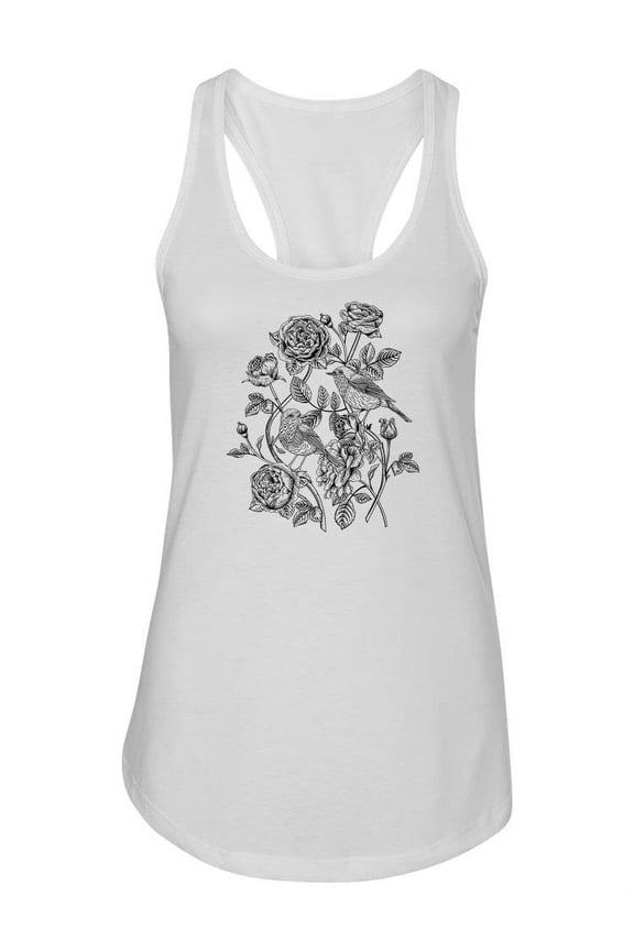 Floral Vintage Design Tank Women -Image by Shutterstock, Female Medium