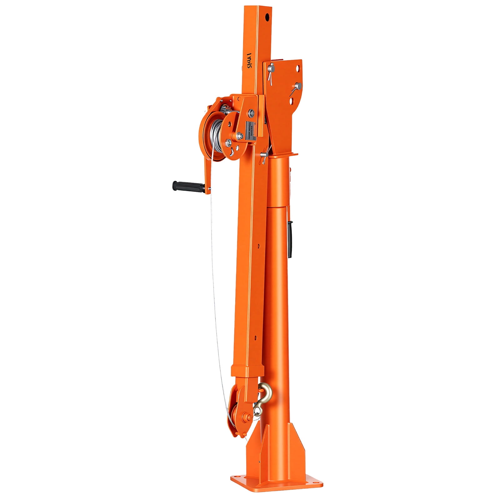 KFFKFF Truck Crane, 1100 lbs Manual Pickup Crane with Hand Winch, 360° Rotating Telescopic Boom, Durable Galvanized Steel, Foldable Jib for Lifting Heavy Loads in Machine Shops, Lumberyards