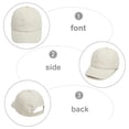 thumbnail image 3 of Gorra de béisbol de poliéster con perfil para niños, gorra informal para exteriores con lengua de pato, sombrero para el sol con ala curvada de color sólido, color beige, 3 of 6