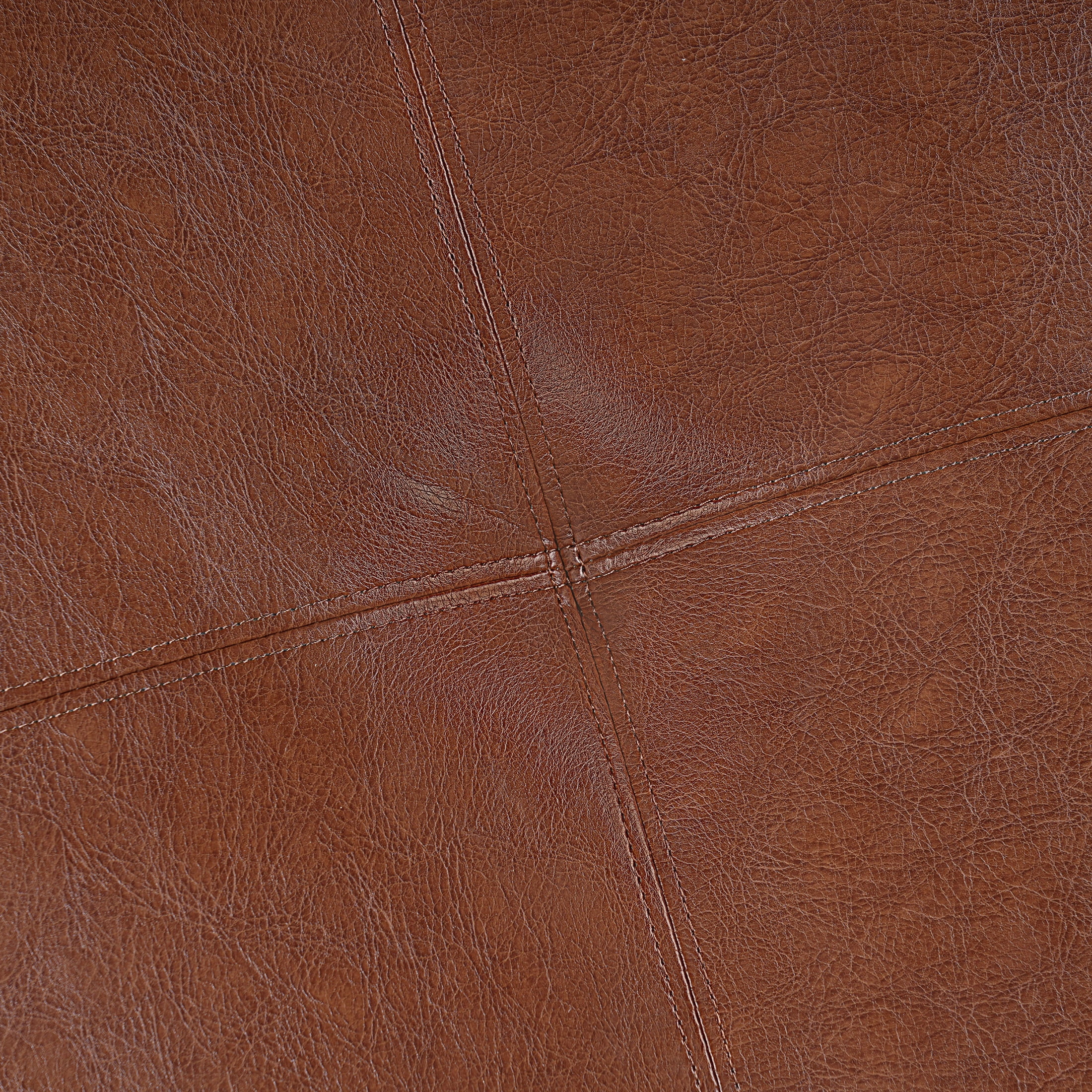 Christopher Knight Home 30" Modern Square PU Leather Storage Ottoman with Wooden Legs, Brown