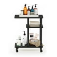 thumbnail image 5 of Maklaine Turn-N-Tube Wood U Shape Sofa Side Table with Casters in Espresso/Black, 5 of 6