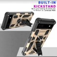 thumbnail image 5 of Ring Kickstand Phone Case for Google Pixel 6a w/Tempered Glass Screen Protector for Car Mount Hybrid Hard Shockproof Case - Gold, 5 of 6
