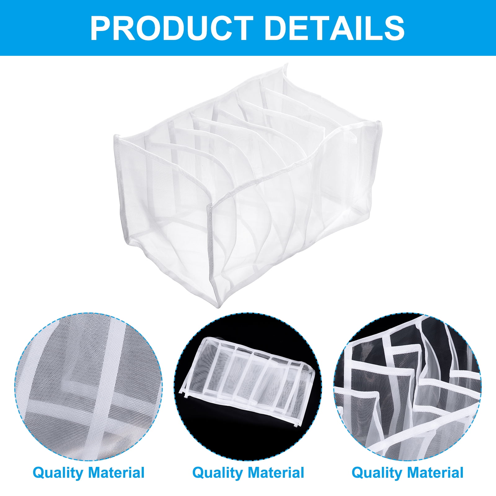 Unique Bargains Wardrobe Clothes Organizer for Jeans Washable Drawer Organizers White