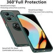 Case for Infinix Hot 30i Case with Stand, Compatible with Magnetic Car Phone Mount, Ultra Slim Infinix Hot 30i Phone Case for Women Men Shockproof Protective Cases Cover (Dark Green)
