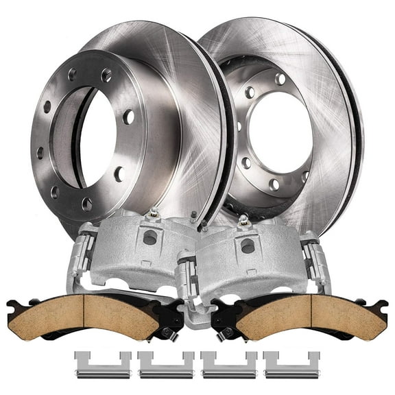Detroit Axle - Front Brake Kit for Chevy GMC Express Savana Silverado Sierra 2500 3500 Disc Brake Rotors Brake Calipers Replacement Ceramic Brakes Pads