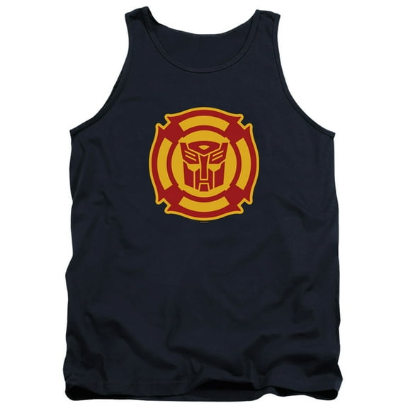 Transformers Rescue Bots Logo Adult Tank Top Navy
