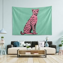 Yayeee Tapestry Wall Hanging for Bedroom 60" x 40" Living Room Home Wall Art Decor, Pink Cheetah