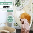thumbnail image 3 of Hammock Chair Hanging Rope Swing Seat for Indoor Outdoor, Sturdy Cotton Weave Hammock Swing, Max 300Lbs Hanging Hammock Chair (Pole and Pillows NOT Included, Green), 3 of 7