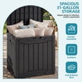 thumbnail image 4 of Uforic 31 Gallon Waterproof Resin Outdoor Storage Box, Lockable Deck Box & Package Delivery Box for Patio, Garden Tools & Pool Supplies, Black, 4 of 10