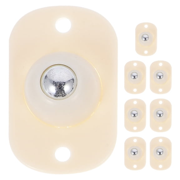 HEMOTON Self Adhesive Swivel Caster Wheels for Furniture Easy Installation Portable Design 8 Pcs Beige ABS Steel